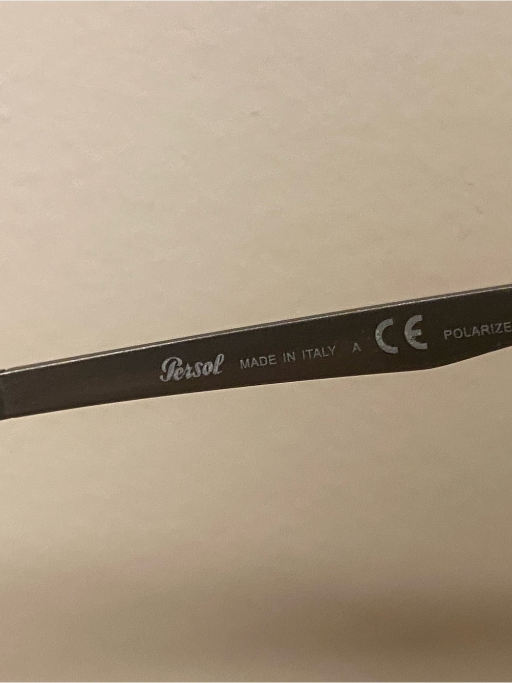 Persol Sunglasses Arm in Black with White Logo